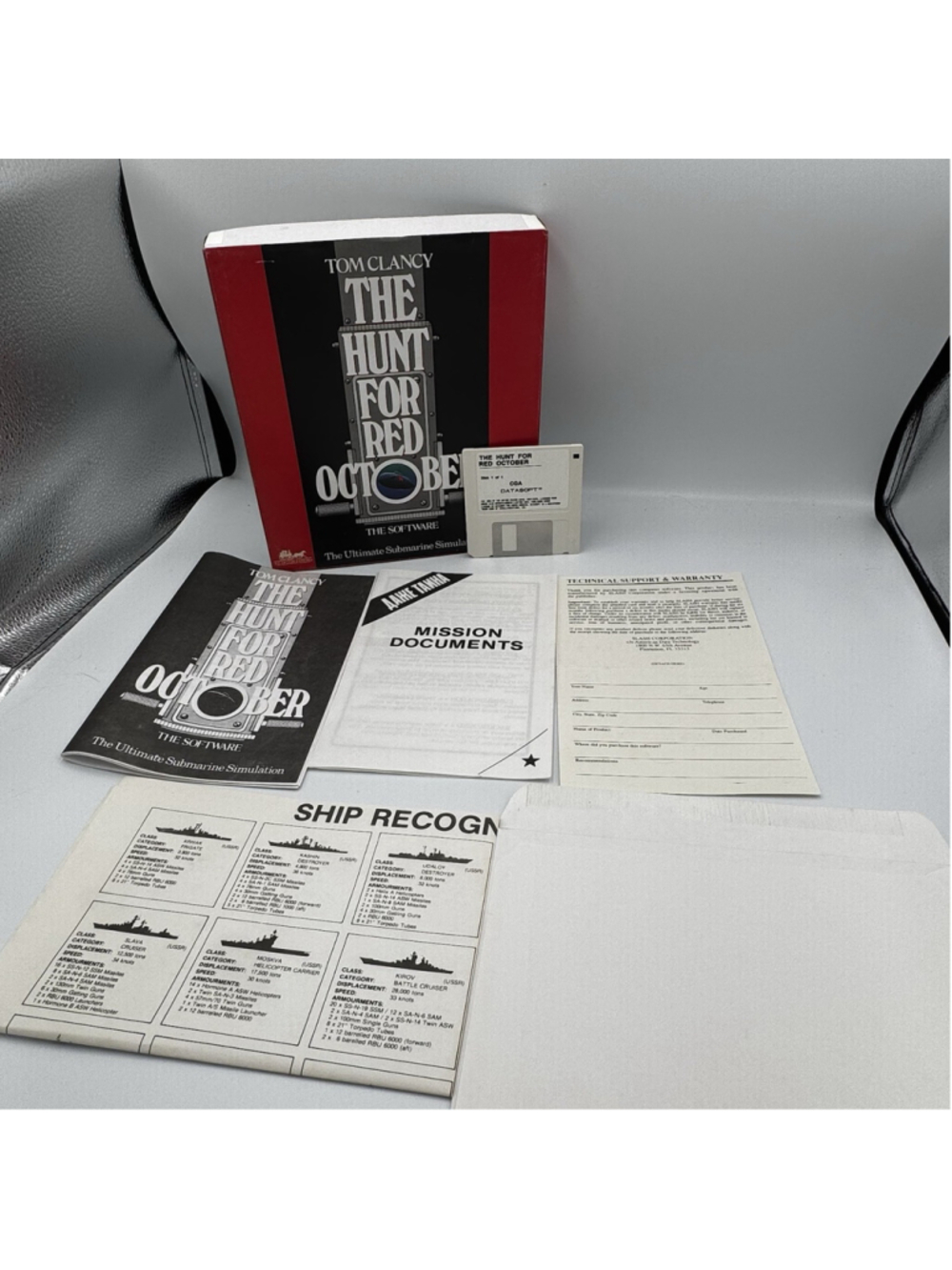 Vintage Tom Clancy The Hunt For Red October PC Big Box Game Datasoft CIB